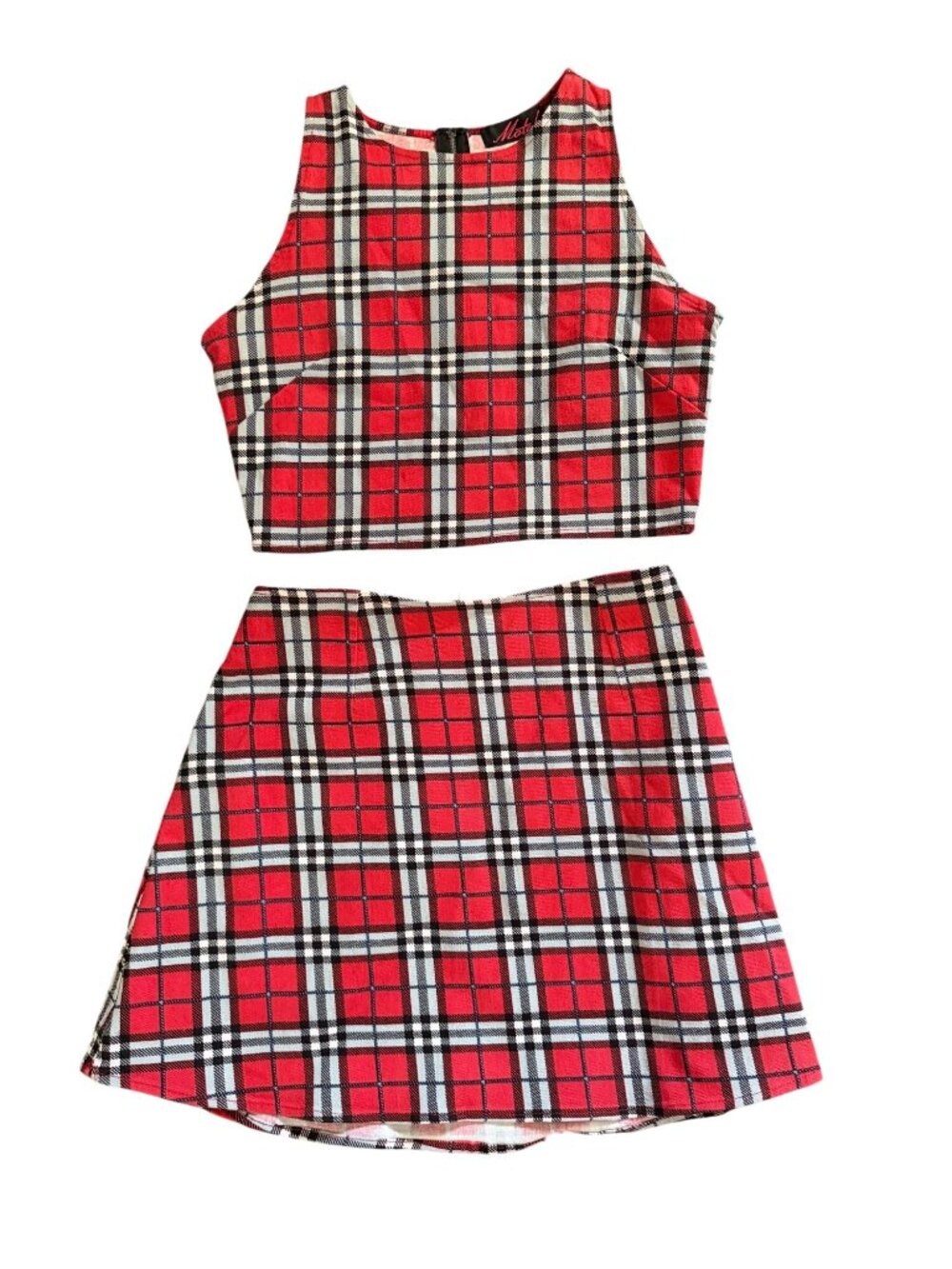 Sony Studios Costume Dept. Plaid Crop Top And Mini Skirt Set Small Motel